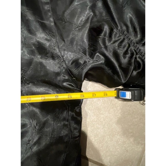 Vintage Gallery Black Long Down Filled‎ Puffer Coat Zip and Button Large - Picture 8 of 9